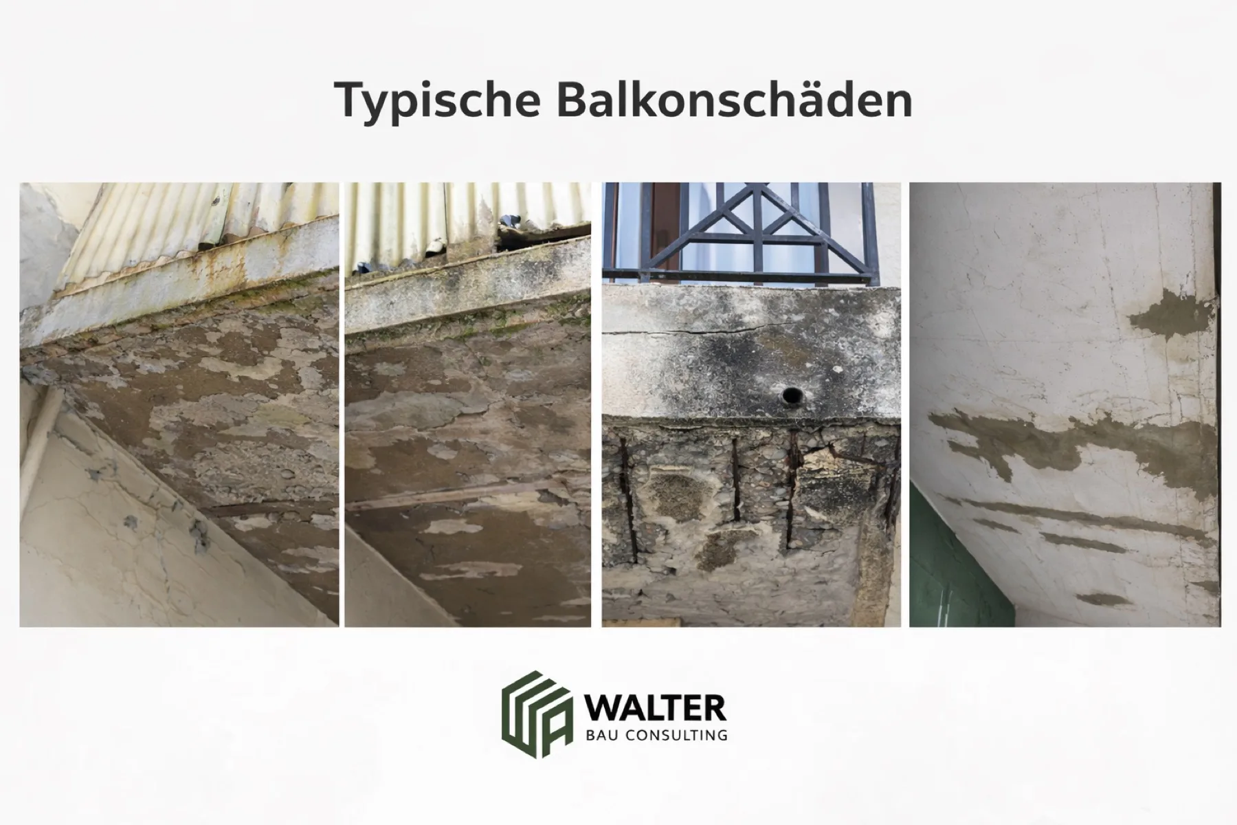 Betonschaden an einer Balkonplatte